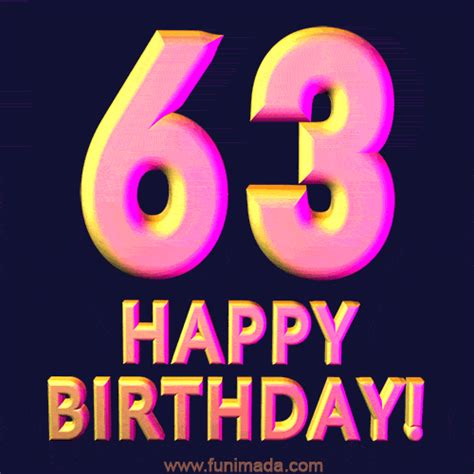 Happy 63rd Birthday Cool 3d Text Animation 
