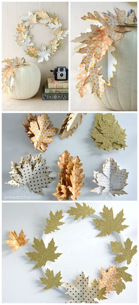 Paper Leaf Autumn Wreath Tutorial And Lots Of Gorgeous