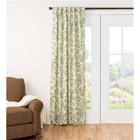 Botanical Toile Insulated Double Lined Curtain Panel 42 W X 63 L