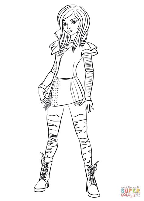 Mal From Descendants Coloring Page Free Printable Coloring Pages