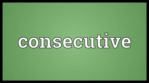 1 фраза в 1 тематике. Consecutive Meaning - YouTube