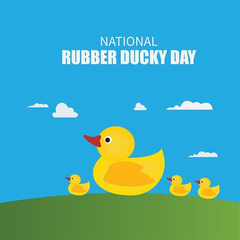 Vector Illustration Of National Rubber Ducky Day Simple And Elegant