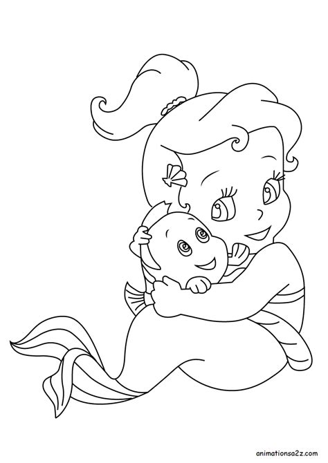 12 Best Picture Baby Ariel Coloring Ariel Coloring Pages Coloring
