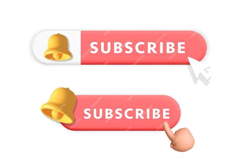 Premium Vector 3d Vector Set Red Subscribe Button Bell Reminder