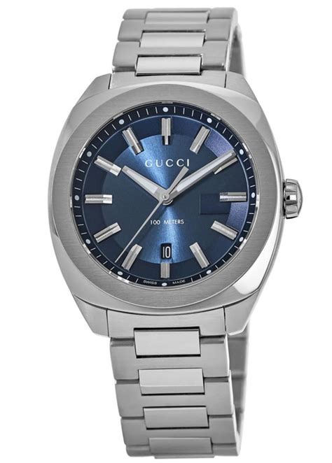 Gucci Gg2570 Blue Dial Stainless Steel Mens Watch Ya142303