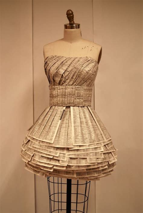 dress made out of phone book paper recycled dress newspaper dress paper dress