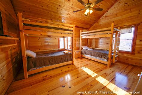 Pigeon Forge Cabin Jennies Cove 6 Bedroom Sleeps 16 Bunk Beds