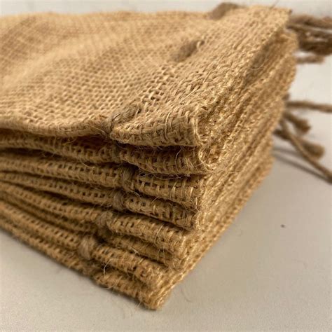 8 Pack 3 X 5 Burlap Bags With Drawstring Closure Small And Etsy