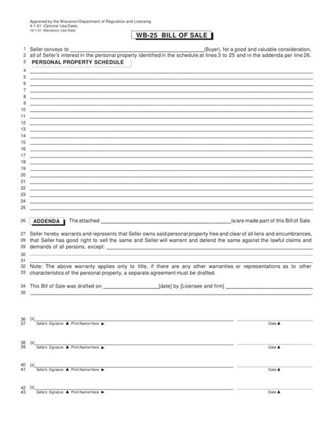 Free Fillable Wisconsin Bill Of Sale Form ⇒ Pdf Templates