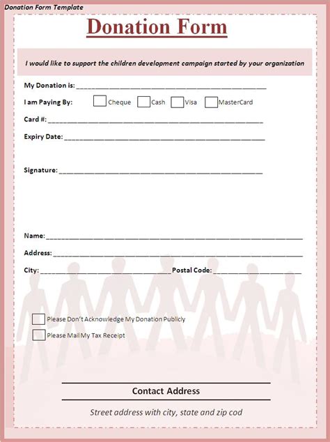 10 Donation Form Templates Free Word Templates