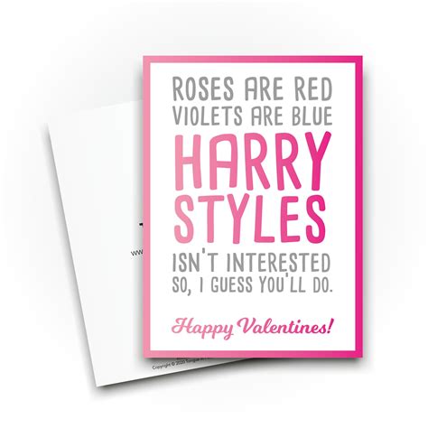 Funny Valentines Cards Roses Are Red Poem Joke For Boyfriend Etsy