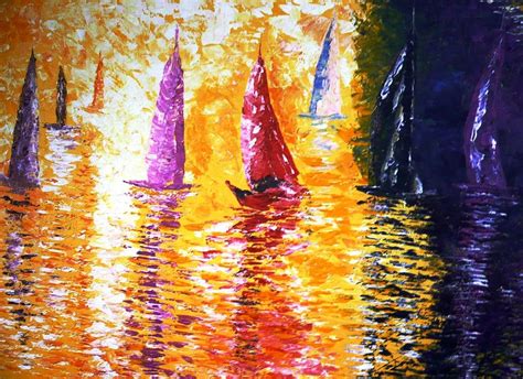 Colorful Sailing Painting By Piety Dsilva Fine Art America