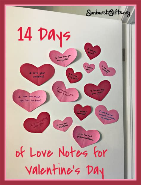 14 Days Of Love Notes For Valentines Day Thoughtful Ts Sunburst
