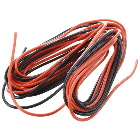 Bmby 2x 3m 20 Gauge Awg Silicone Rubber Wire Cable Red Black Flexible