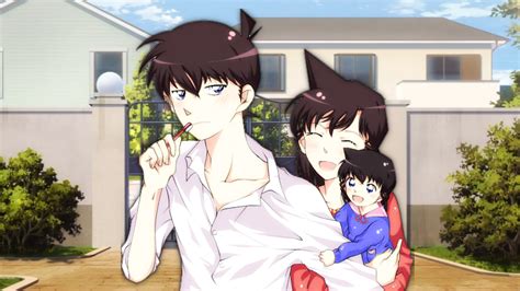 Ran And Shinichi With Their Daughter Detective Conan Detektif Conan