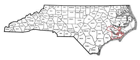 North Carolina State Map With Counties And Cities
