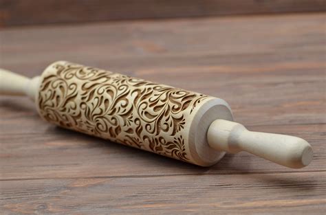 Flowers Damask Pattern Embossing Rolling Pin Rolling Pin For Etsy