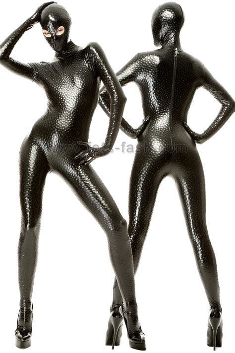 Fets Fash Zentai Catsuit Stretchlack Black Pearl