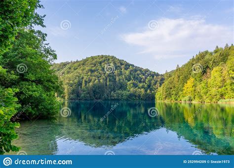 Plitvice Lakes In Croatia Beautiful Summer Landscape With Turquoise