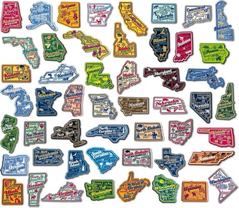 Complete Set Of Premium State Map Magnets Plus Washington Dc