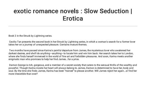 exotic romance novels slow seduction erotica