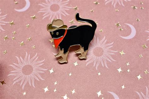 Black Cat Pins Cat Pins Enamel Pins Black Cat Ts Etsy