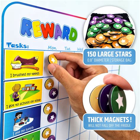 Large Magnetic Reward Chart For Multiple Kids 1 3 Kids 127 Pre
