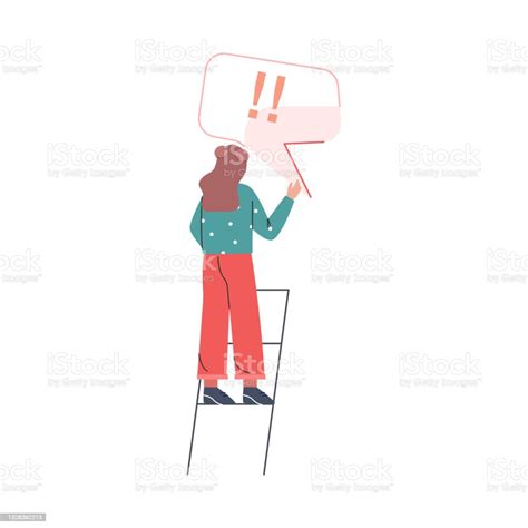 Woman Spreading Untruth Information Fake News Disinformation Cartoon