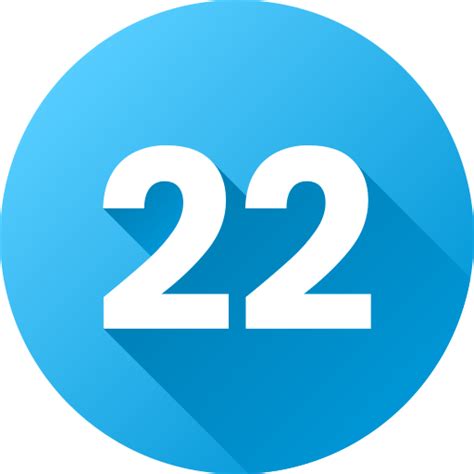 Number 22 Generic Circular Icon