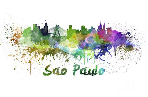 Cairo — workers dig and ferry wheelbarrows laden with sand to open a new shaft at a bustling archaeological site outside of cairo, while a handful of egyptian archaeologists supervise from garden chairs. Sao Paulo Skyline In Watercolor Painting by Pablo Romero