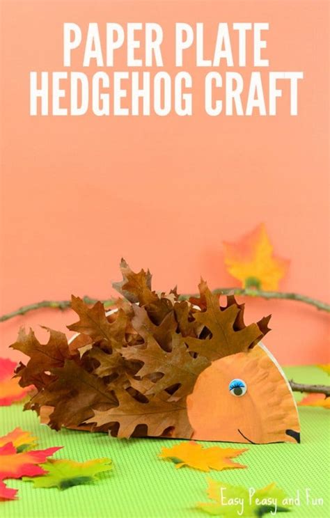 Paper Plate Hedgehog Craft - Fall Crafts for Kids - Easy Peasy and Fun