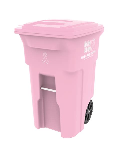 Pink Waste Container Large 96 Gal 360 L Herby Curby