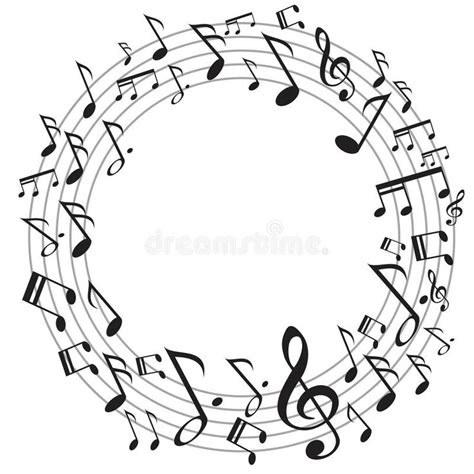 Circle Music Notes The Design Of Circle Music Notes On White
