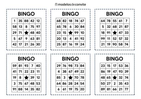 Cartela De Bingo Para Imprimir