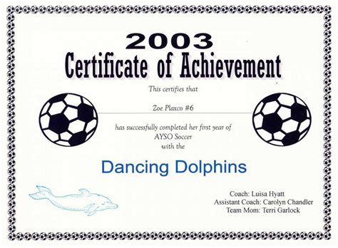 Editable Soccer Certificate Template