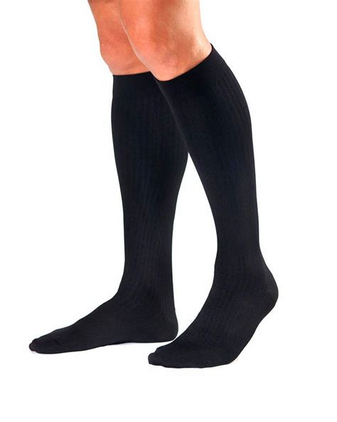 Activa Men S Microfiber Pinstripe Dress Socks 20 30 Mmhg Knee High —