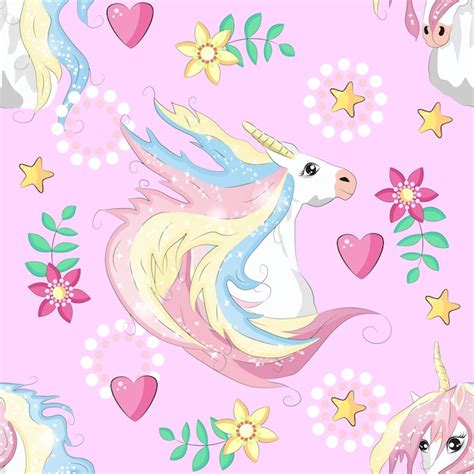 Premium Vector Cute Unicorn Princess Concept Girl Beauty Seamless