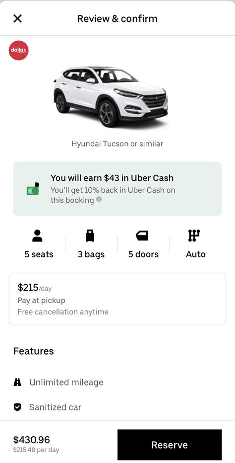 Uber Car Rental Rebate