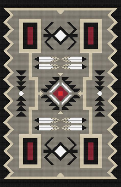 Navajo Native American Storm Pattern Rug Wall Hanging Cross Etsy