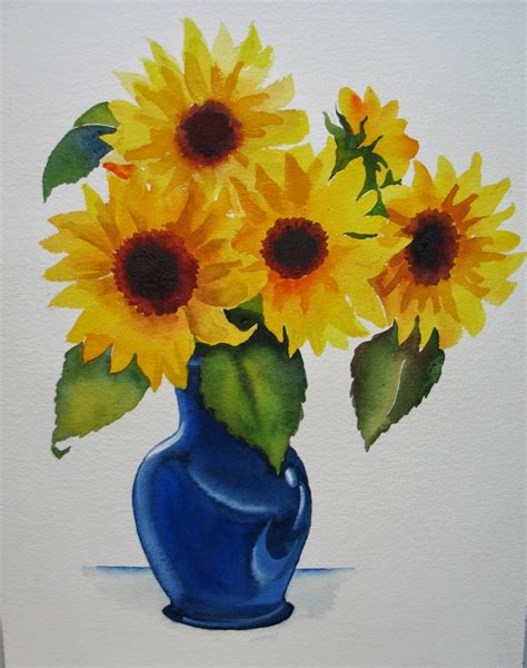 Nels Everyday Painting Sunflowers In Watercolor Sold