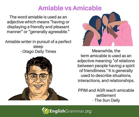 Amiable Vs Amicable Learn English Words English Words Advanced