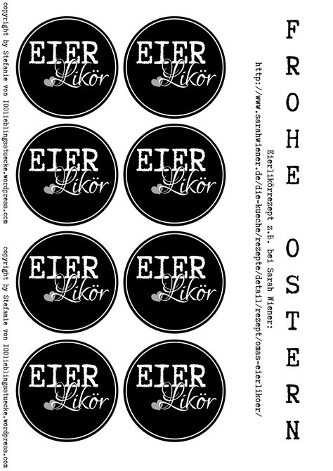 In der eu hat eierlikör einen alkoholgehalt von mindestens 14, typischerweise um 20 volumenprozent. Link-Tipps rund um Ostern + Free Printable | Etiketten ...