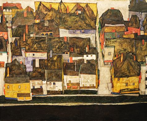 Krumau On The Moldova Small Town Iii 1914 Painting By Egon Schiele