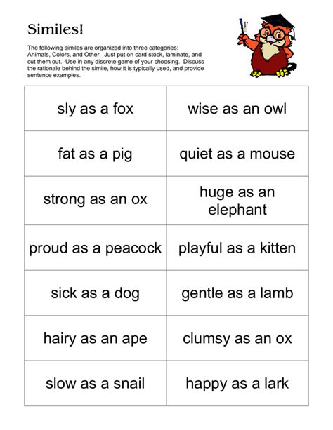 A List Of Simile Examples