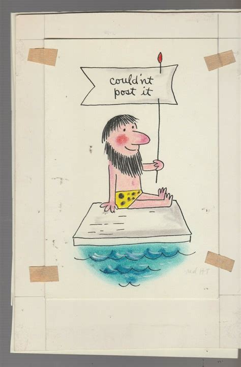 Happy Birthday Cartoon Caveman Couldnt Post It 5x7 Greeting Card Art