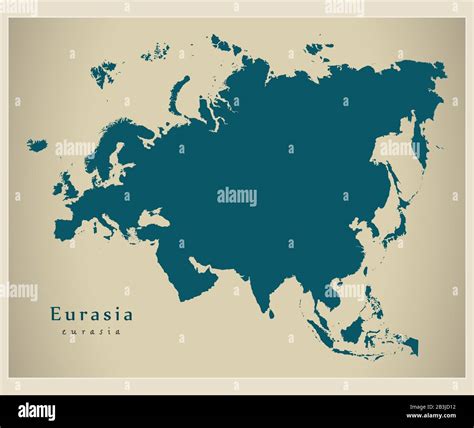Moderne Karte Eurasia Karte Vollständige Vektorgrafiken Stock