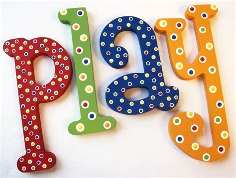 Play Hand Painted Decorative Wooden Letterspriced Per Etsy