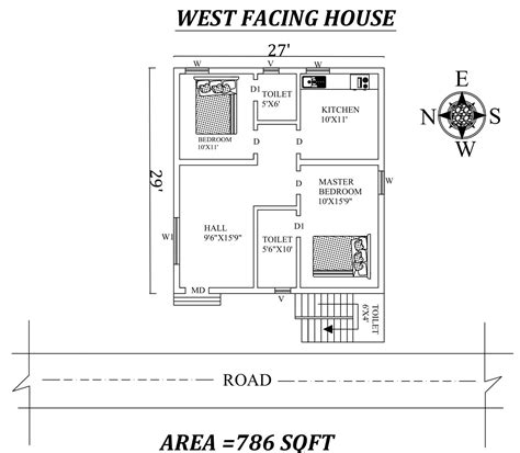 X Awesome Bhk West Facing House Plan As Per Vastu Shastra Designinte Com