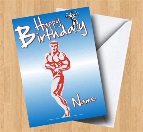 Personalised Bodybuilding Gym Birthday Card Ebay