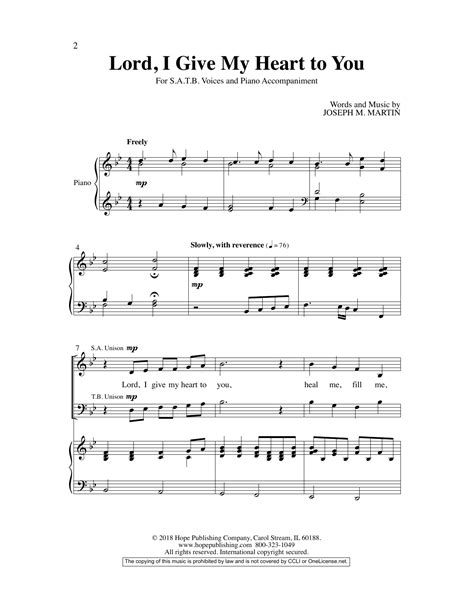 Joseph M Martin Lord I Give My Heart To You Sheet Music Notes